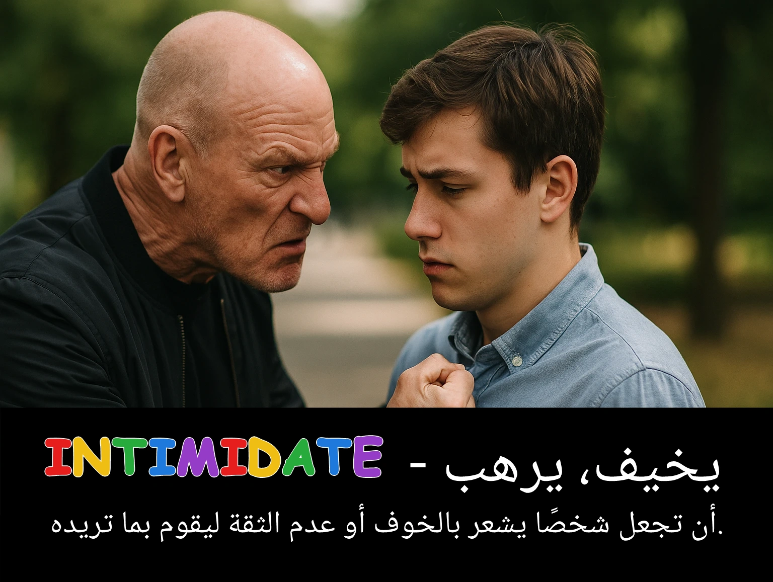 Arabic Illustration for intimidate